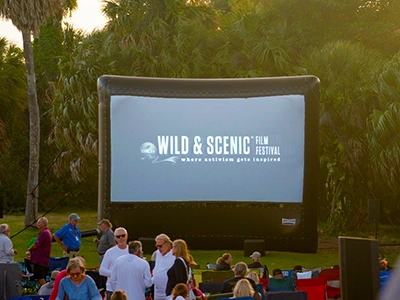 Wild and Scenic Film Festival screen at the Jupiter Inlet Lighthouse & Museum.